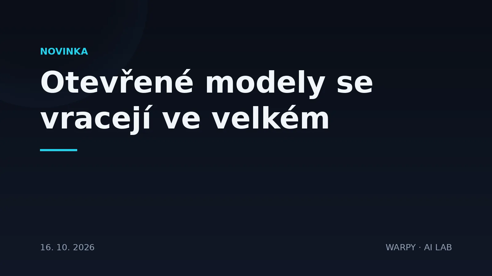 Ilustrační obrázek k článku o dvou nových modelech s otevřenými váhami, Muse Spark Open od Mete a Nemotron 3.5 Super VL od Nvidie, které se dají stáhnout a provozovat na vlastním hardwaru.