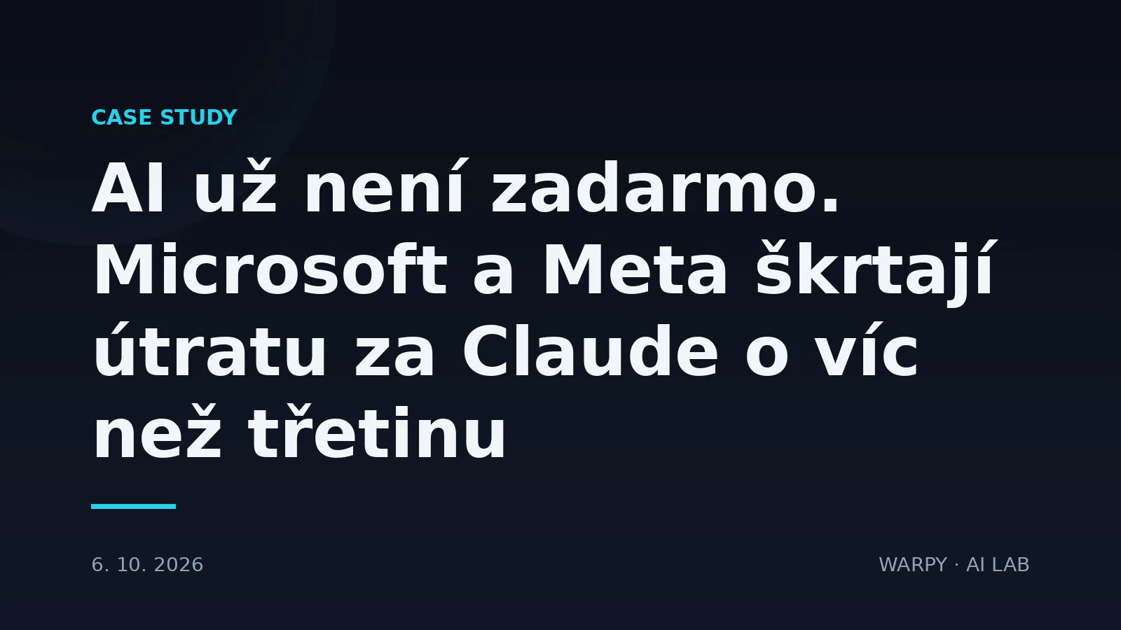 Ilustrační obrázek k článku o tom, jak Microsoft a Meta škrtají útratu za AI nástroj Claude a jak Anthropic míří na burzu.