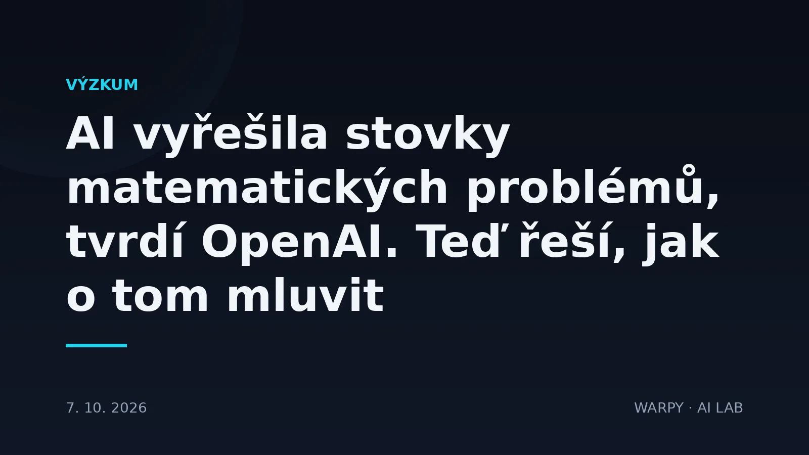 Ilustrační obrázek k článku o tom, jak OpenAI zveřejnila 722 matematických rukopisů vygenerovaných interním modelem